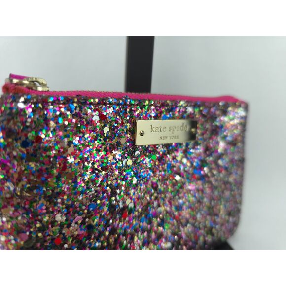 Kate Spade New York Pink Glitterball Sparkle Coin Purse - Picture 10 of 12